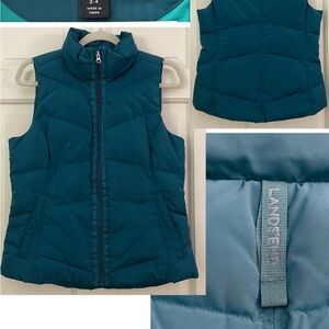 Lands' End Blue Quilted Vest Womens S